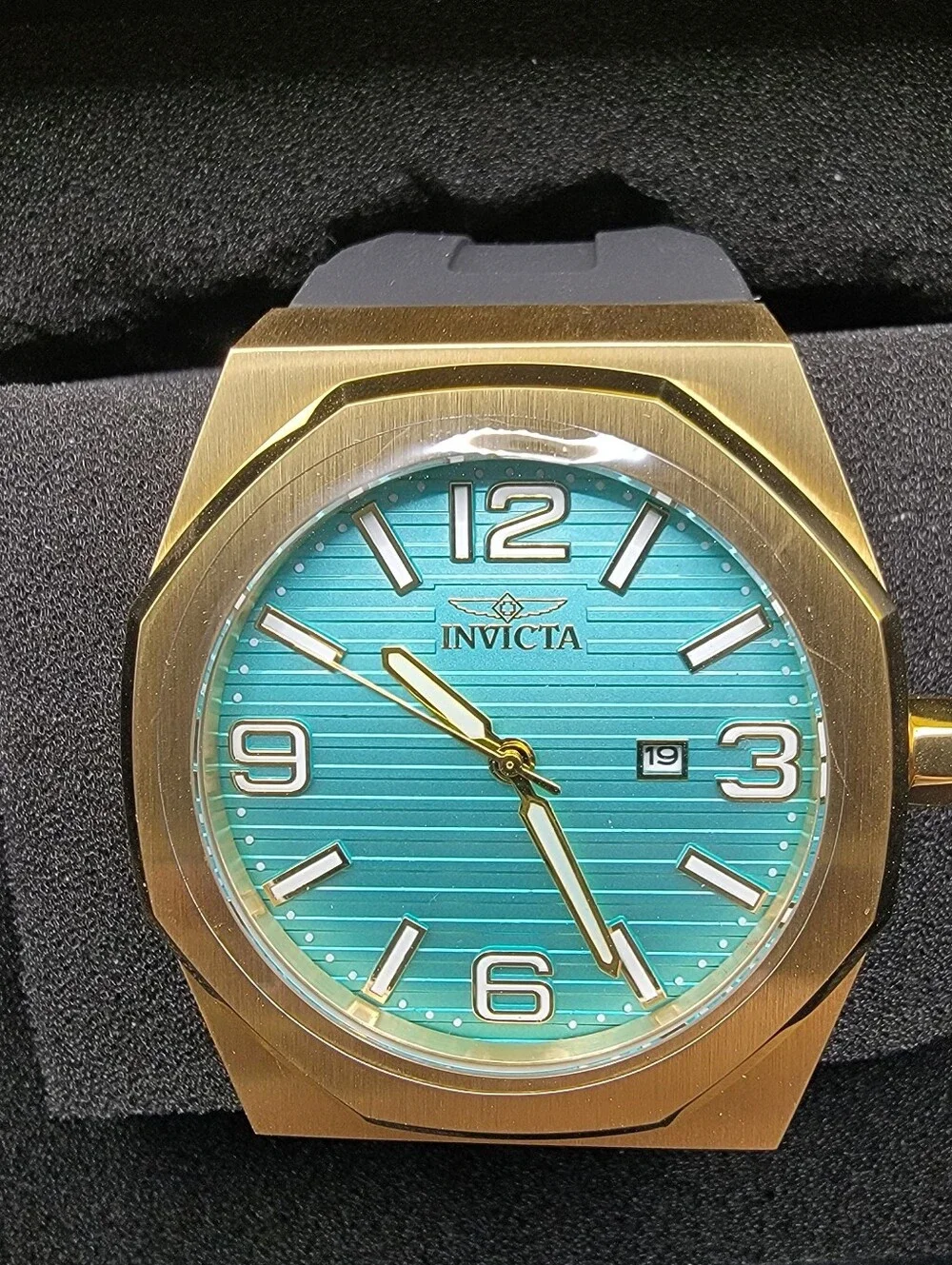 NWT ⌚️ Invicta Huracan Men's Watch - 48mm, Turquoise Black Silicone Strap 69828